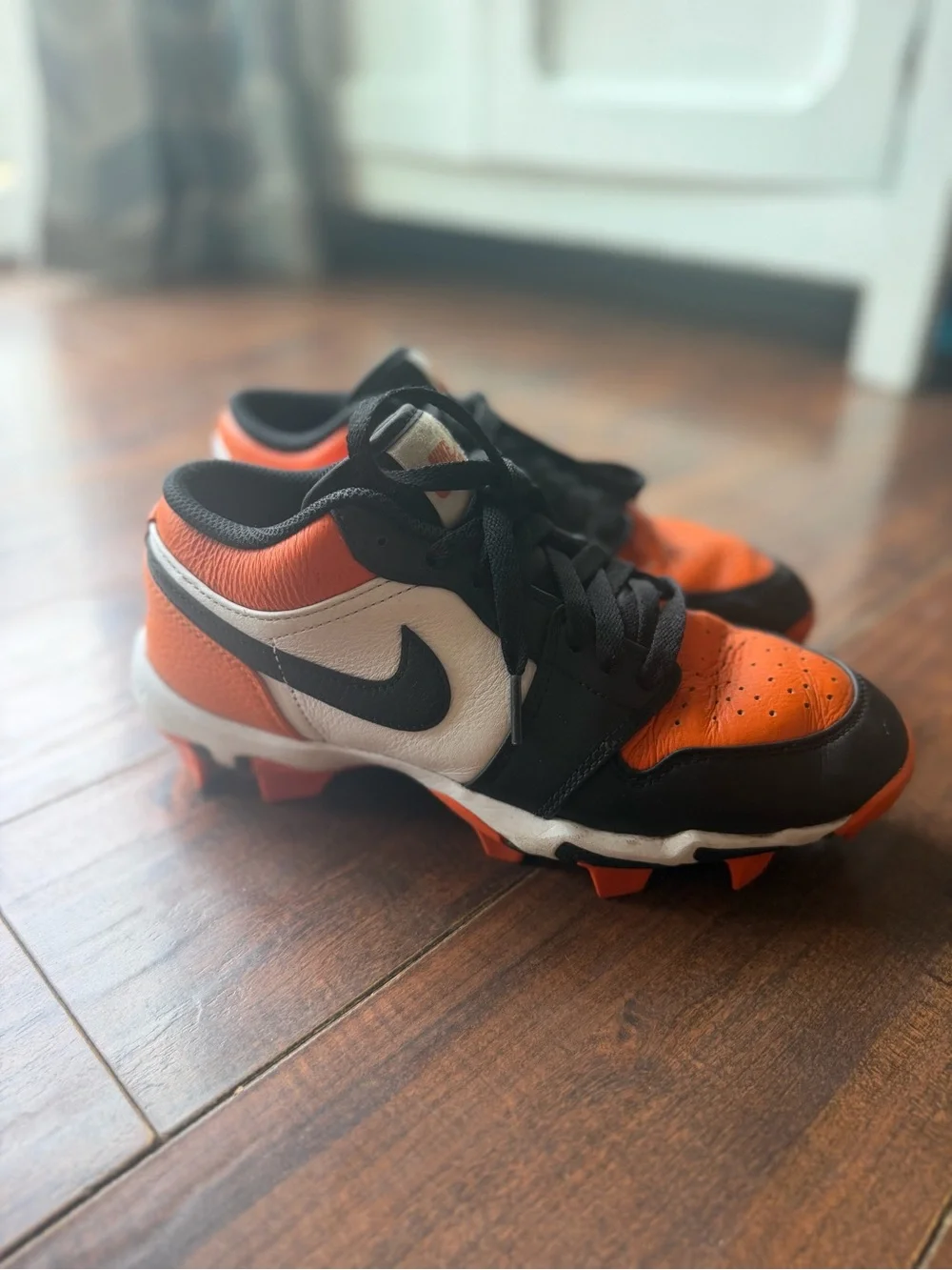 Nike Kids Orange Black White Soccer Cleats